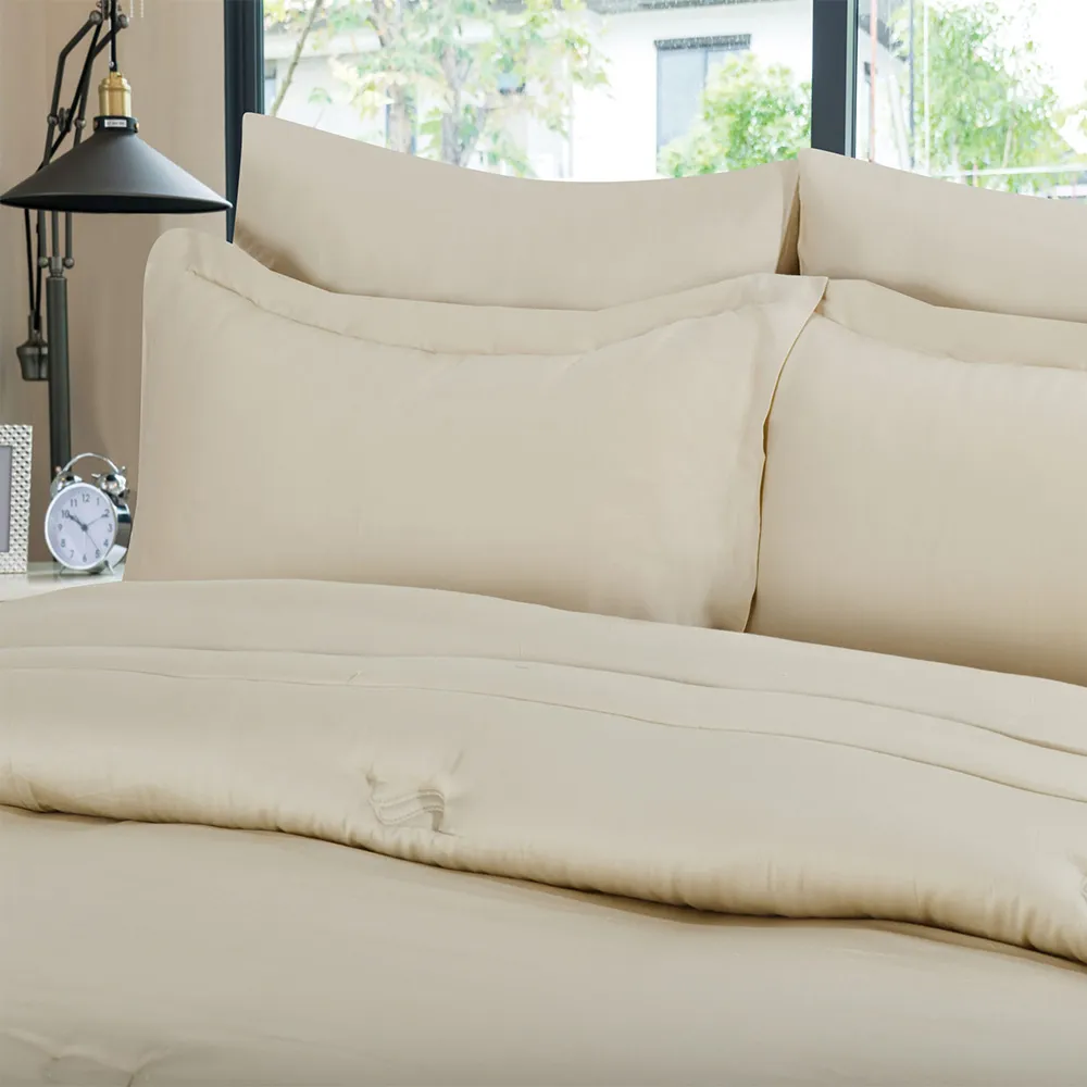 plain cotton comforter light beige