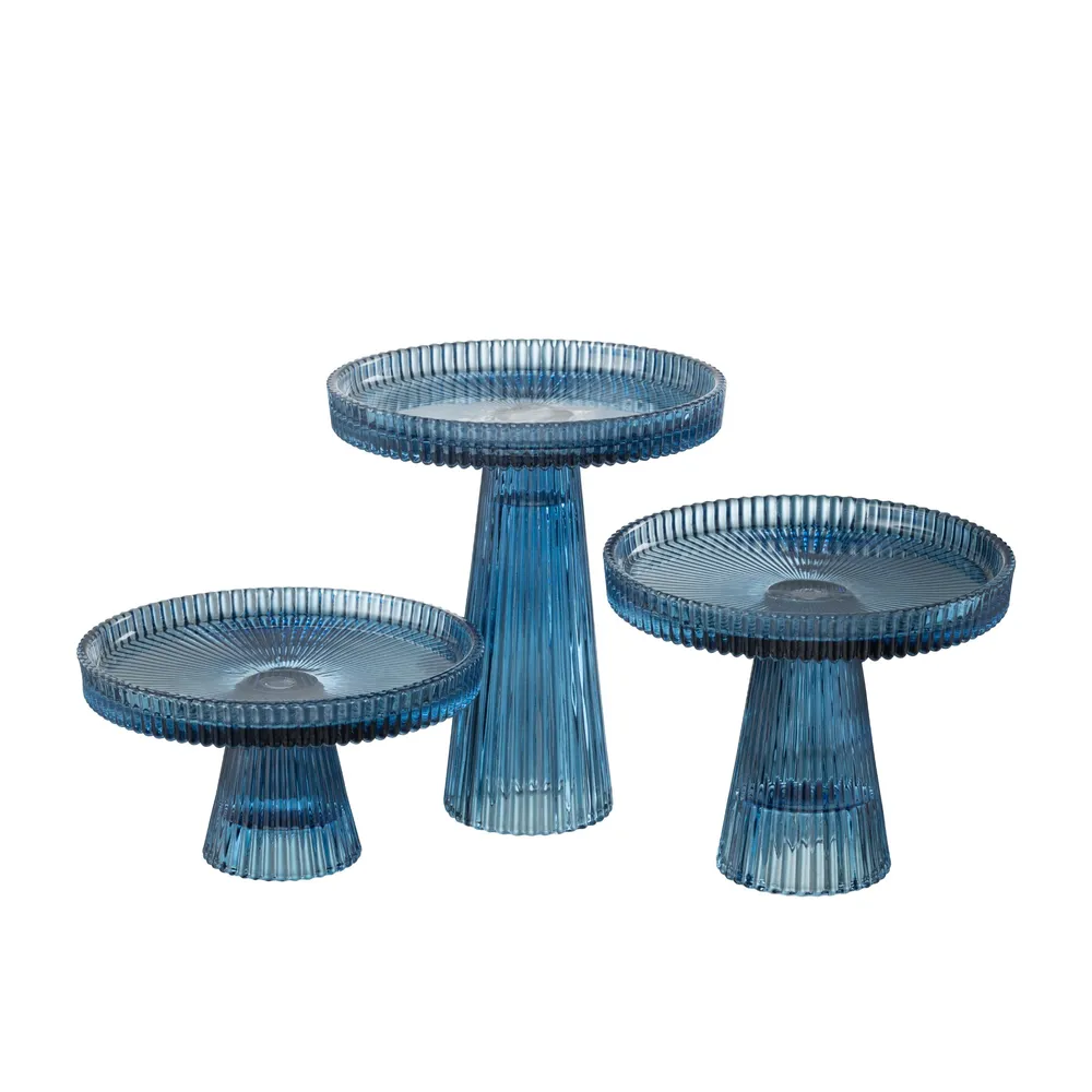 SERVING BLUE Glass Serving Plates